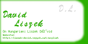 david liszek business card